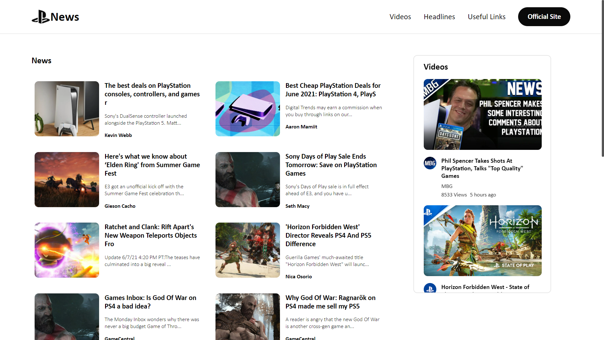 PlayStation News Web Application